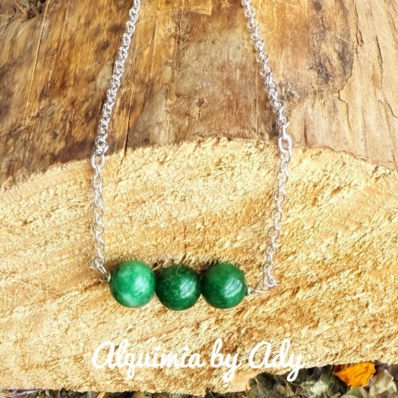 Jade  short silver necklace - Picture 1 of 1